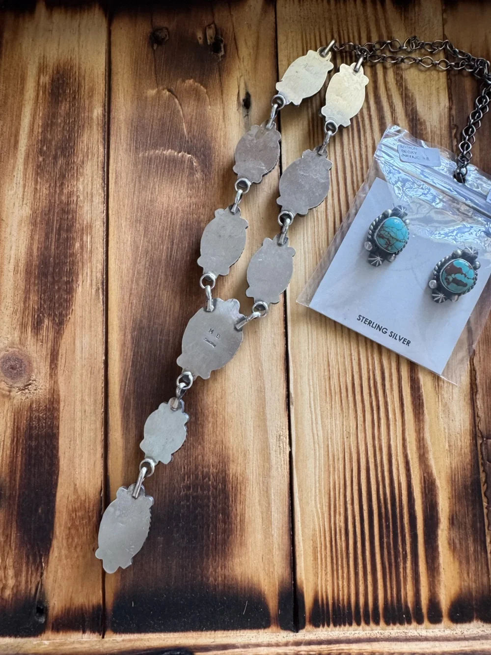 Myron Begay Mine 8 Turquoise Statement Necklace and Earrings Set